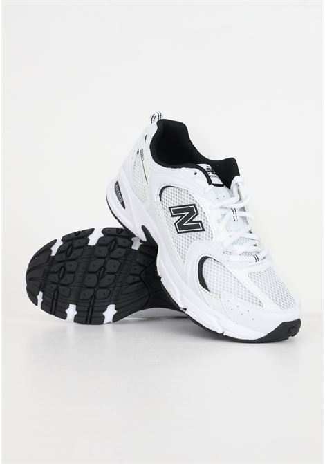 White sneakers with black details for men and women model 530 NEW BALANCE | MR530EWBWHITE